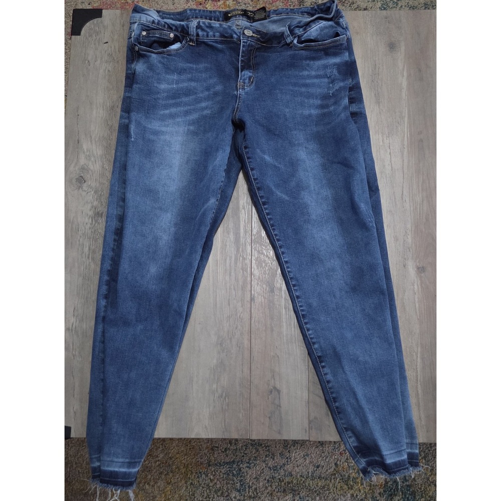 BBA Big But Adorable Womens Jeans Plus Size 22 Skinny Medium Wash Denim-USA